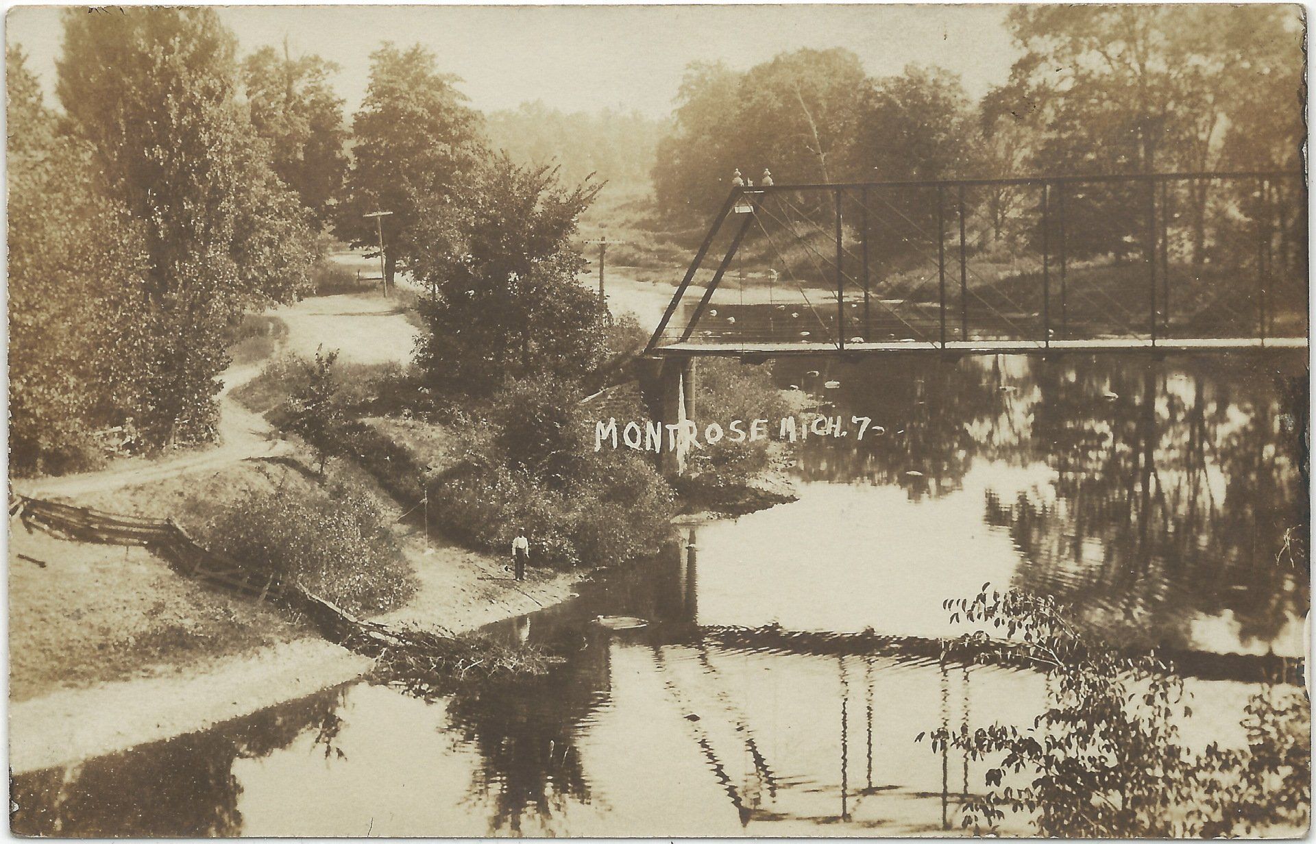 Historic photo of bridge over the Flint River at Montrose