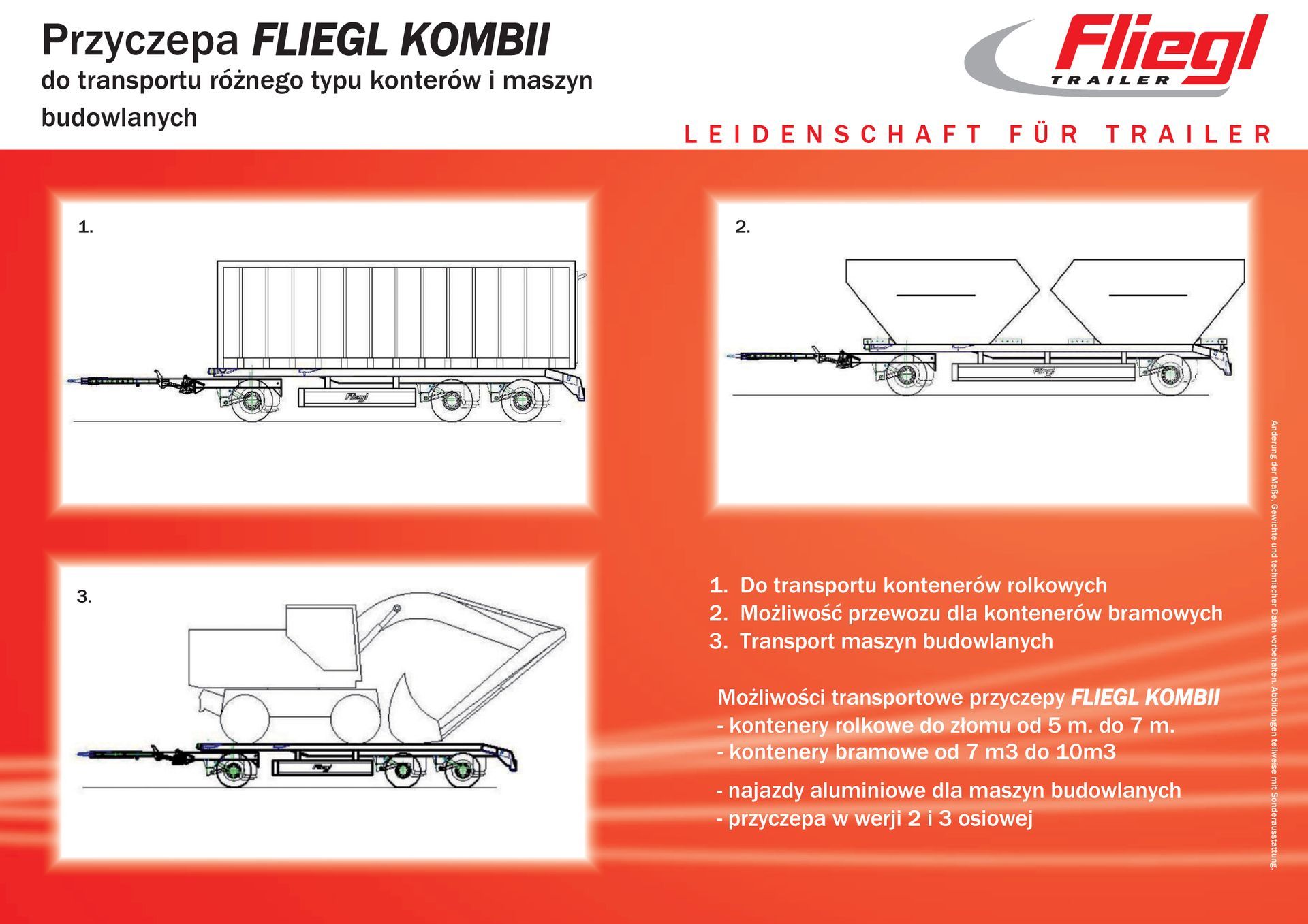 Kombi Fliegl 3 versijos