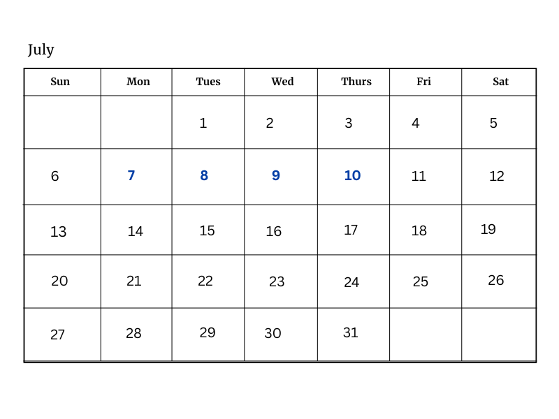 A calendar for august is shown on a white background