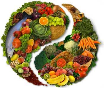 A Circle of Fruits and Vegetables in The Shape of A Yin Yang Symbol — Alchemy Wellness Centre In Bangalow, NSW