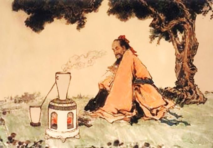 A Painting of A Man Sitting Under a Tree — Alchemy Wellness Centre In Bangalow, NSW