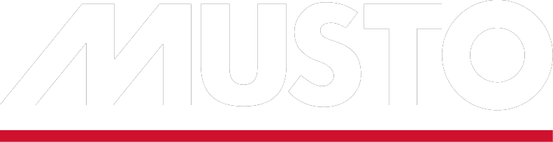 the musto logo is black and red on a white background .