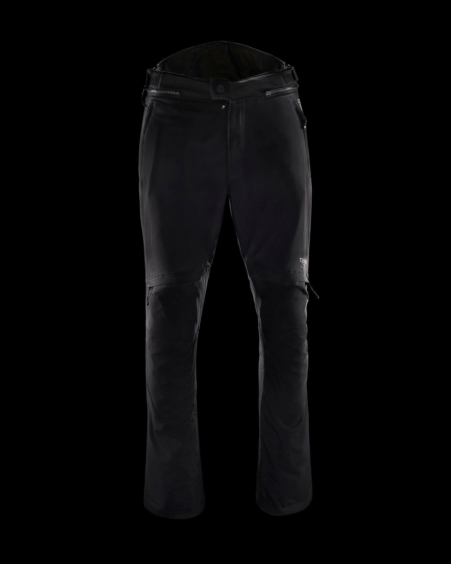 a pair of black pants on a black background .