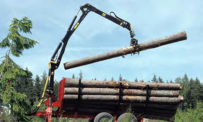 10.0 ton single frame trailer with 6.4 m crane 