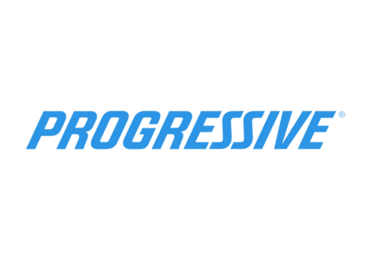 Progressive insurance logo in blue.