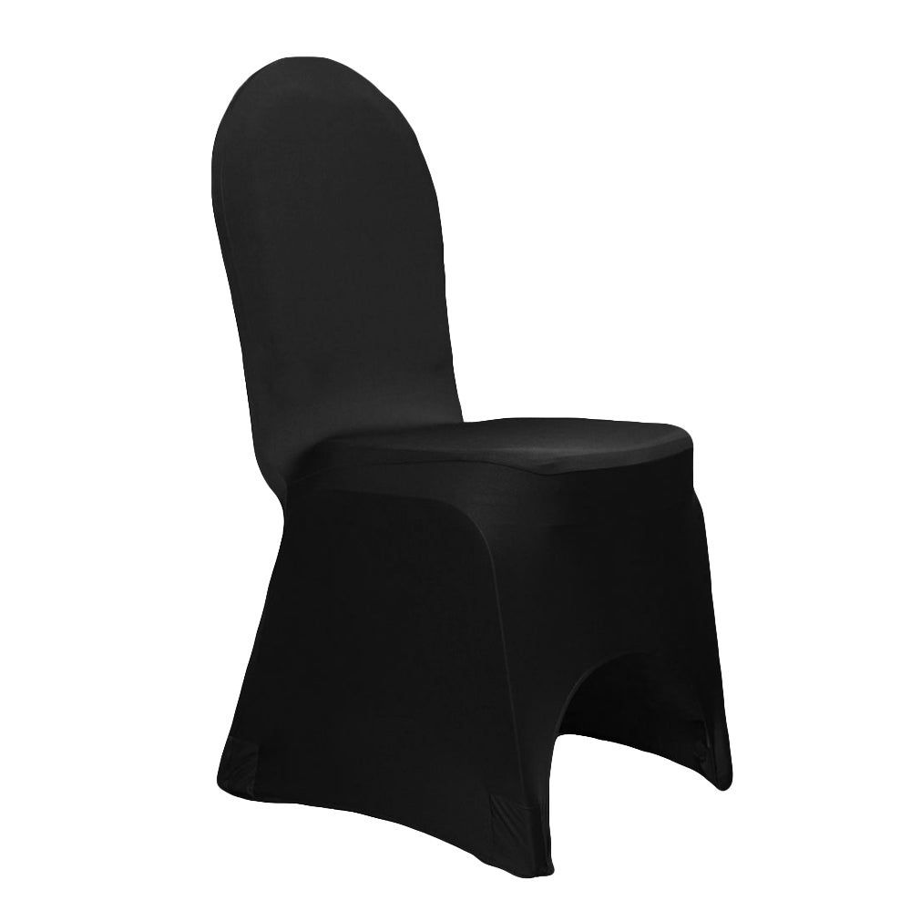 A black chair with a black cover on it