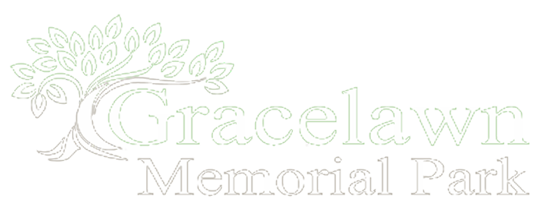 Gracelawn Memorial Park logo: Stylized tree with text 