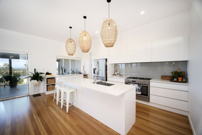 Wooden & White Kitchen — Builders In Forster, NSW