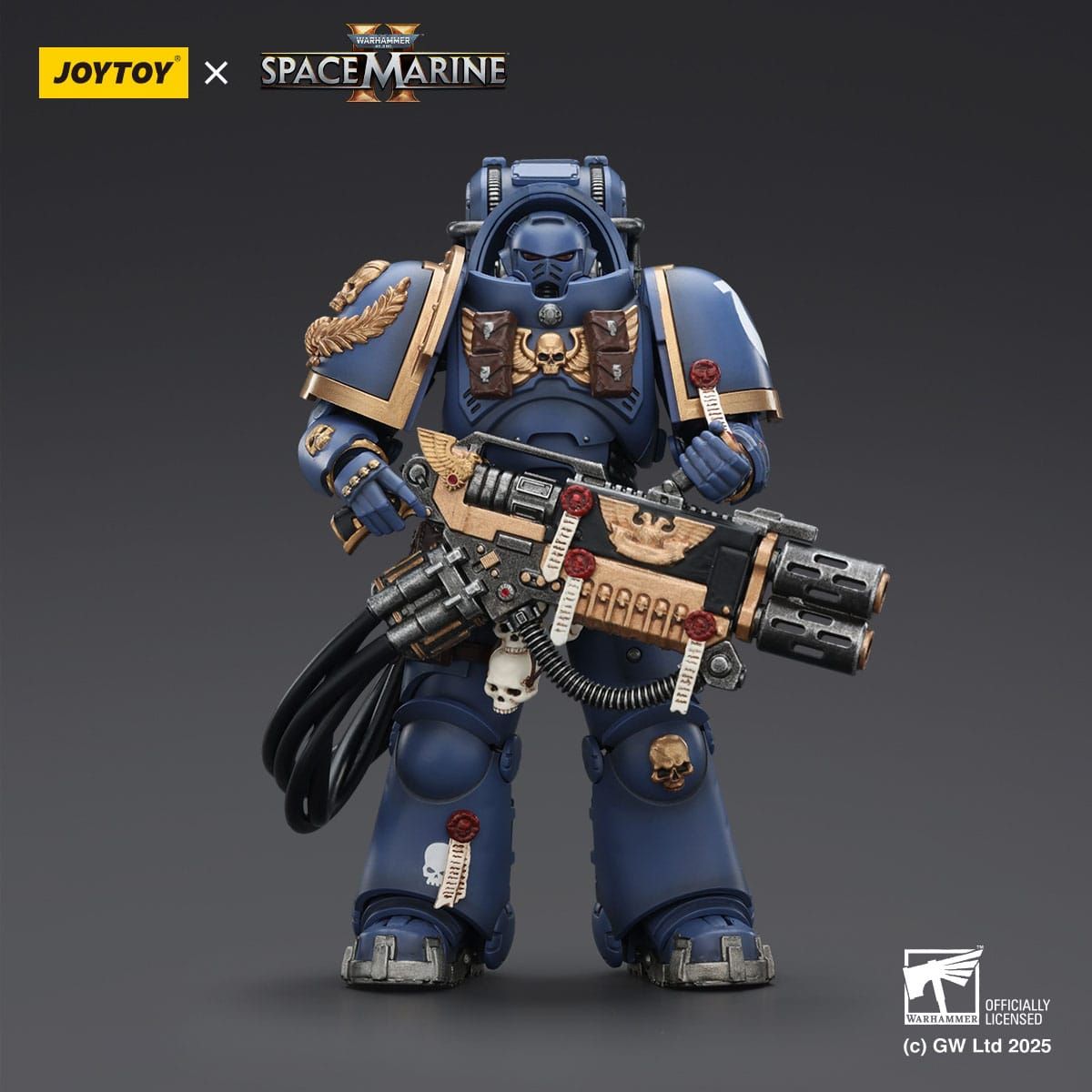 Warhammer 40k Space Marine 2 Action Figure Ultramarines Heavy Artificer Armor with Relic Multi-Melta