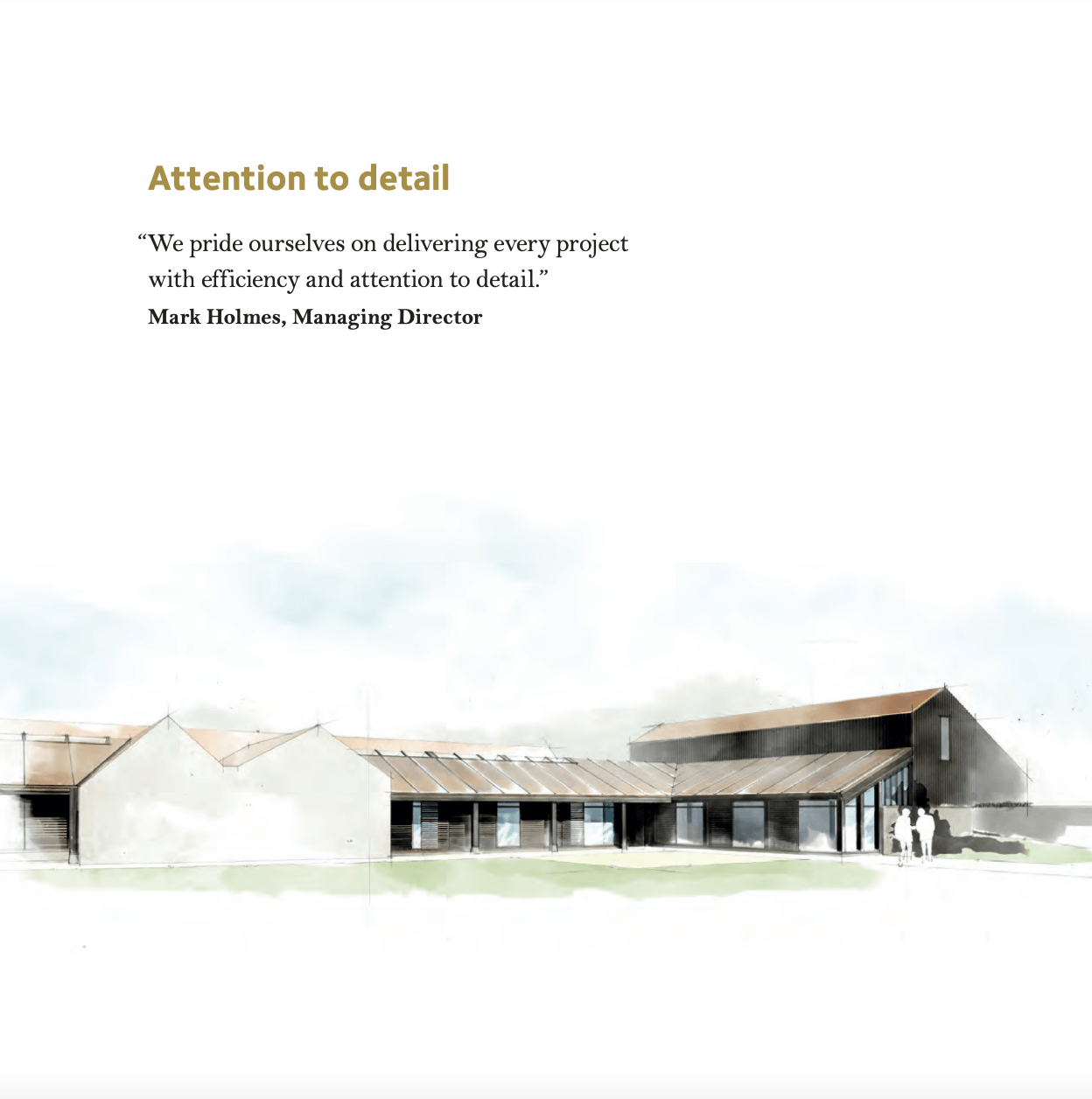 A drawing of a house with the words `` attention to detail '' on the bottom.