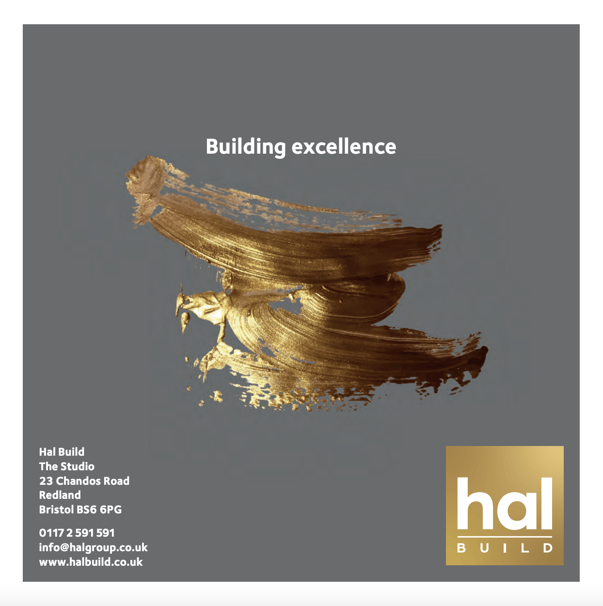 Hal Build back of brochure with contact us details