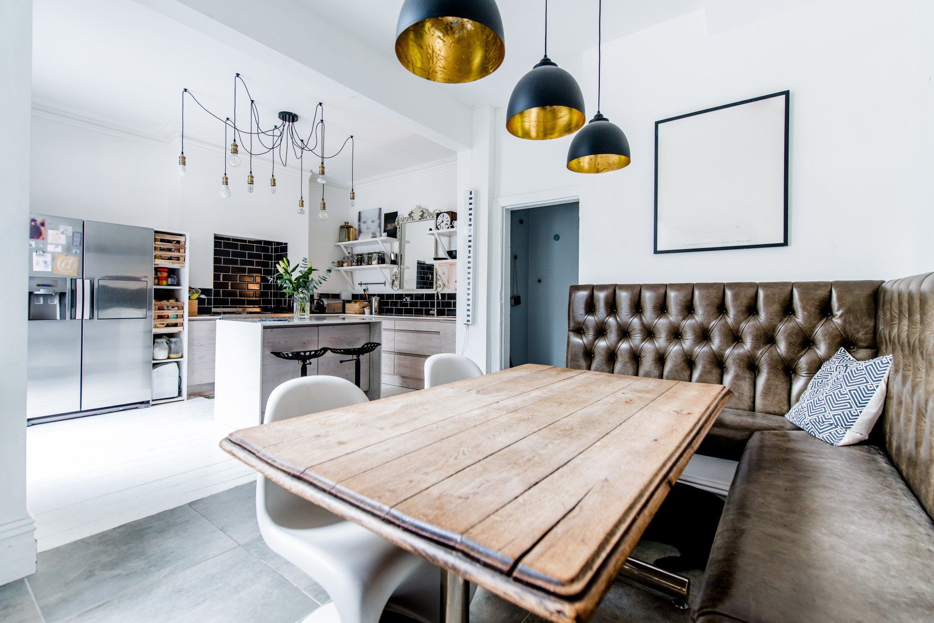 Kitchen with wooden table