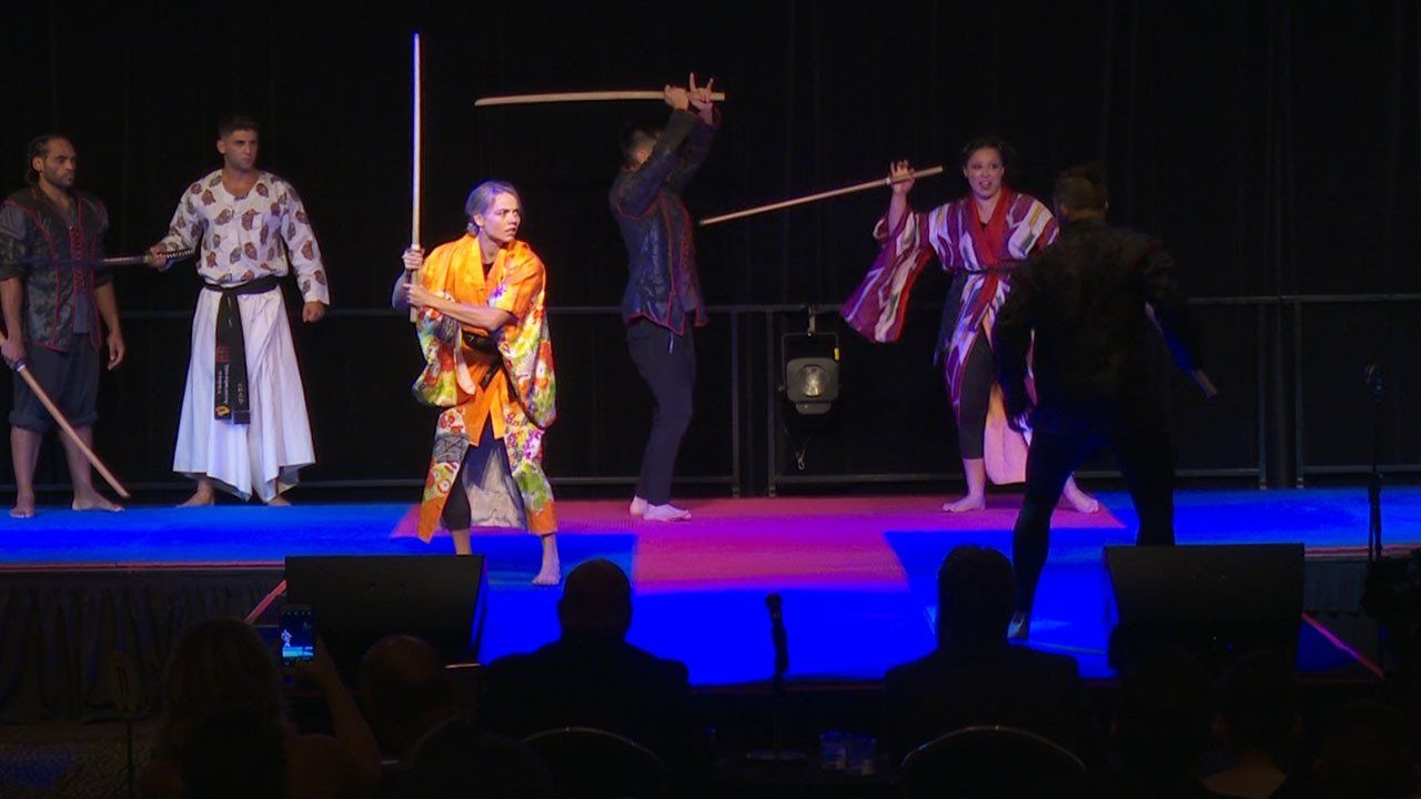 Martial arts student practicing technique