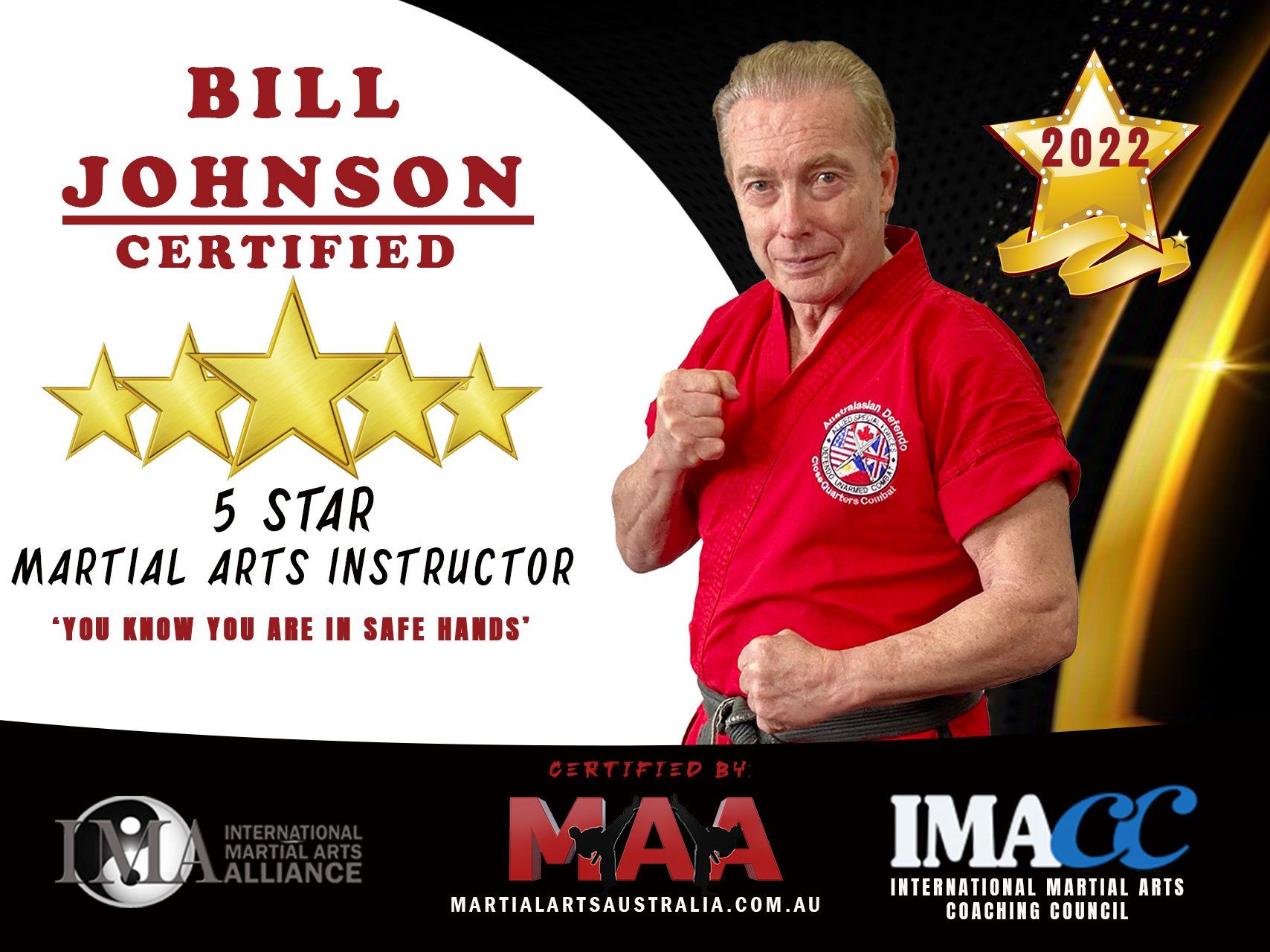 Bill johnson is a 5 star martial arts instructor