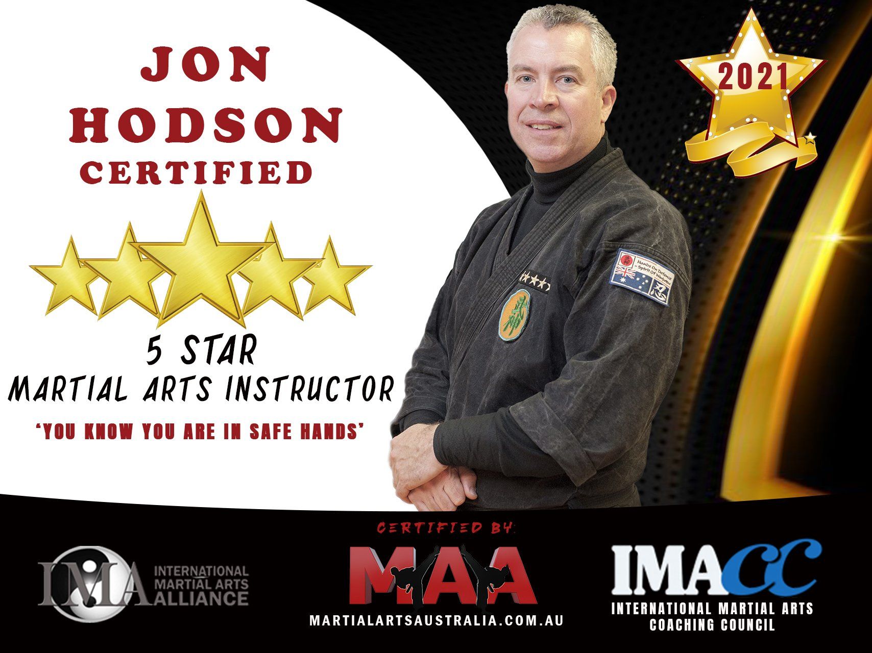 Jon hodson is a 5 star martial arts instructor