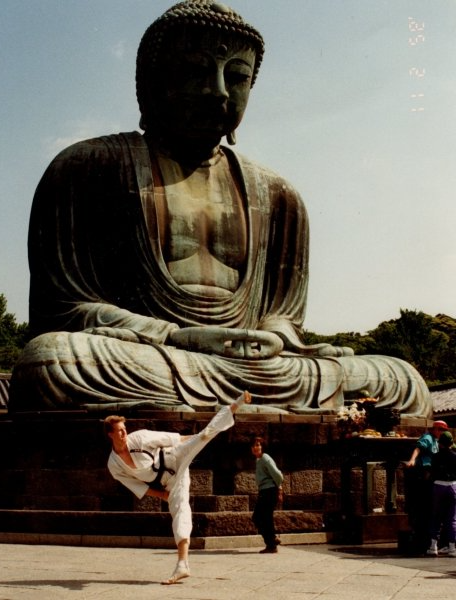 Kids learning martial arts basics