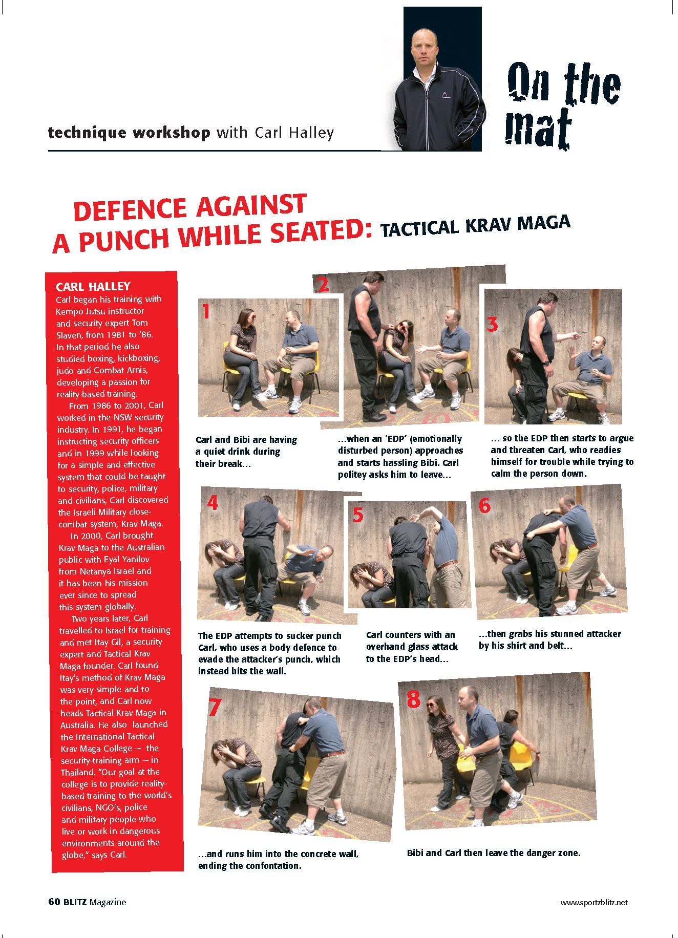 A page of a magazine titled on the mat