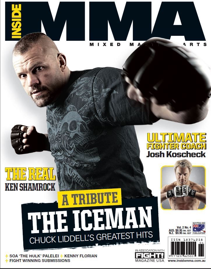 The inside mma magazine features a tribute to the iceman