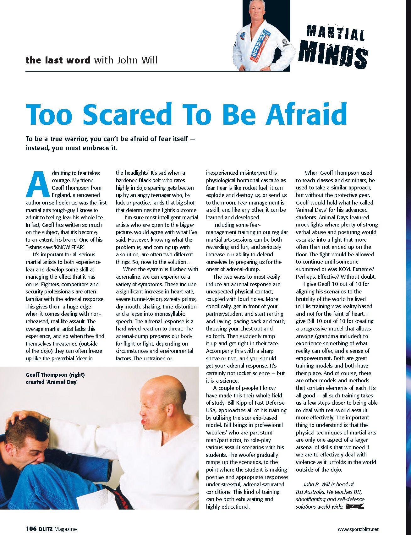 A newspaper article titled too scared to be afraid