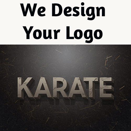 We design your logo karate on a black background