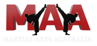 Martial Arts Australia Logo with two men kicking