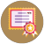A picture of a certificate with a ribbon around it in a circle.