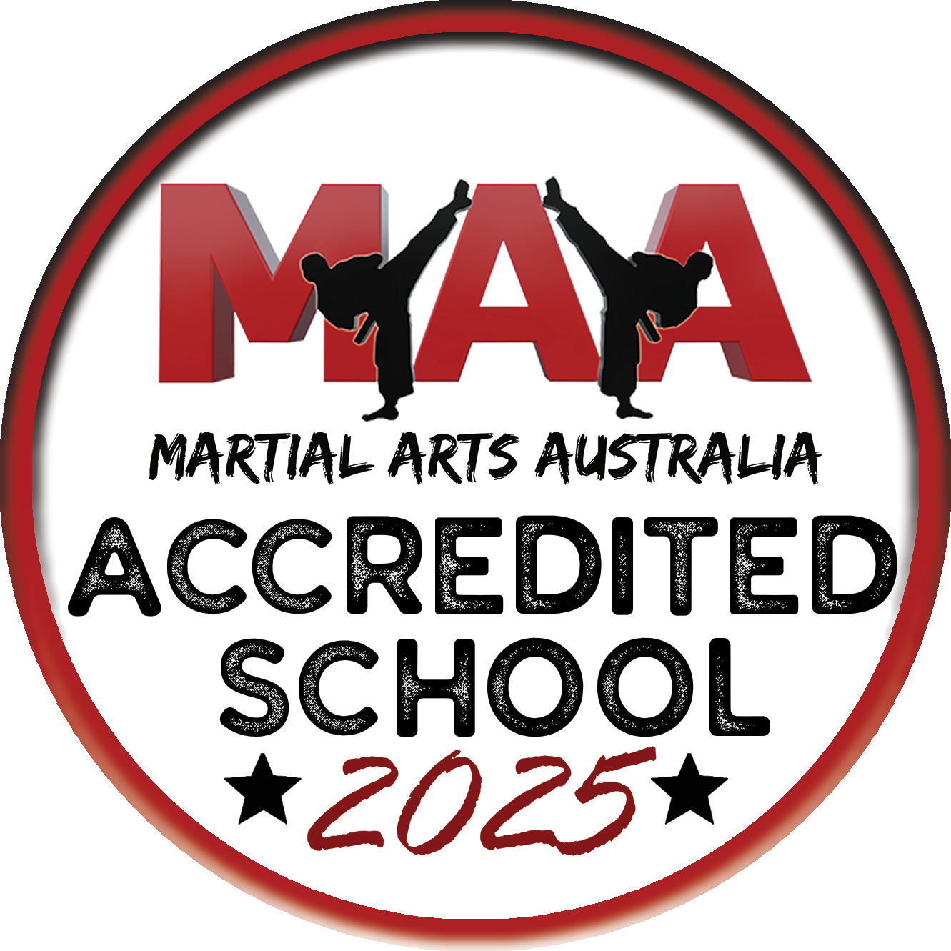 The logo for maya martial arts australia accredited school 2025