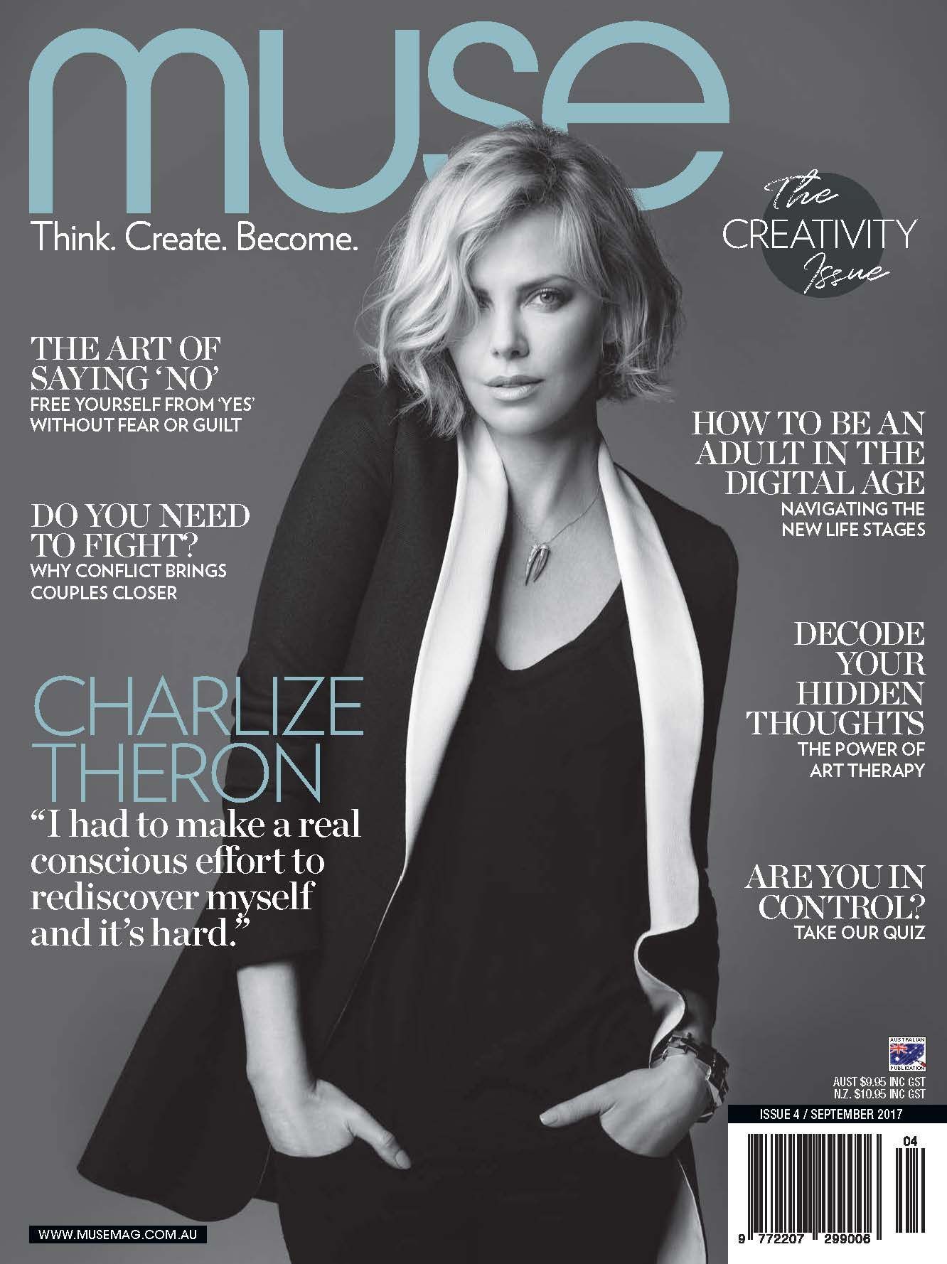 Charlize theron is on the cover of muse magazine