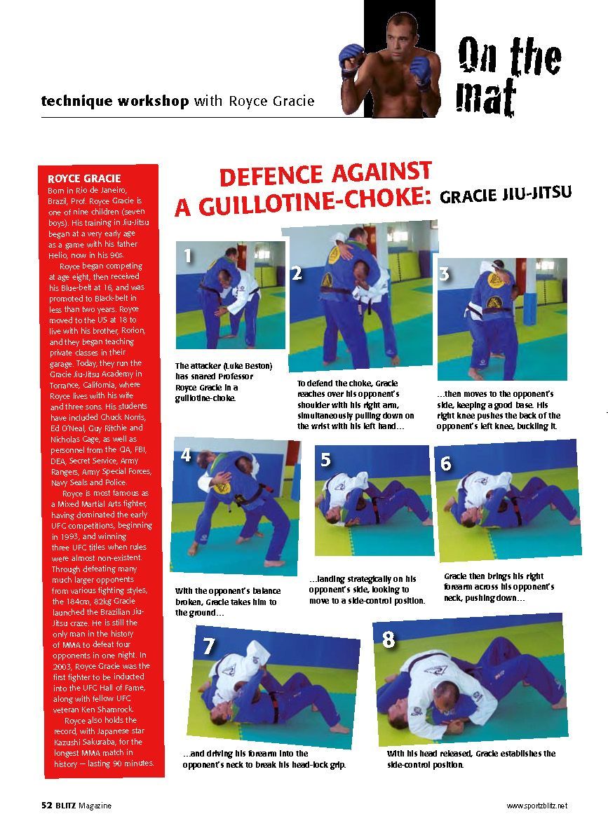 Royce Gracie technique showcased in Blitz Magazine Vol. 22