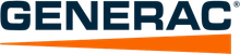 Generac logo: navy text over an orange gradient line.
