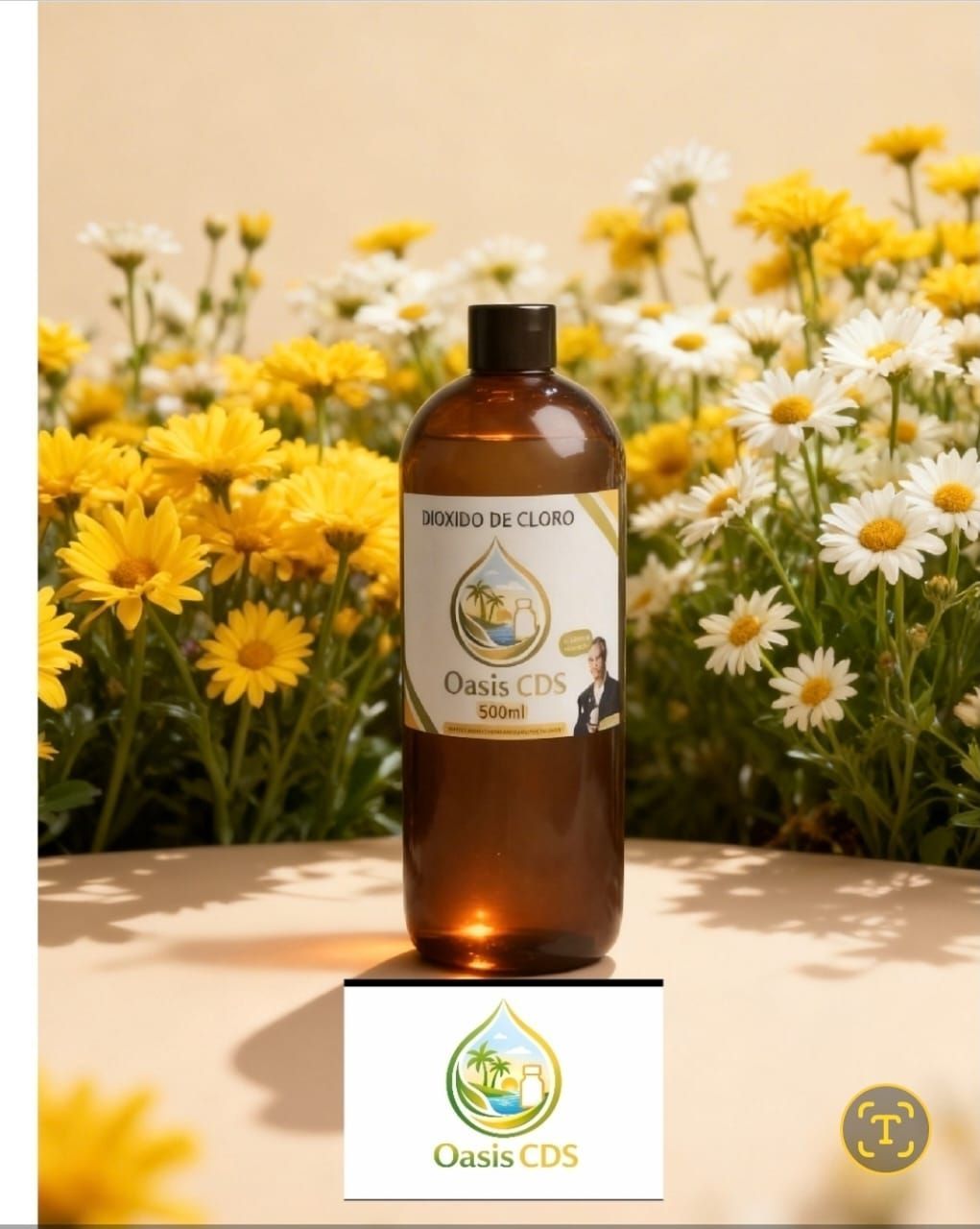 Dos botellas de plástico color ámbar con las etiquetas 