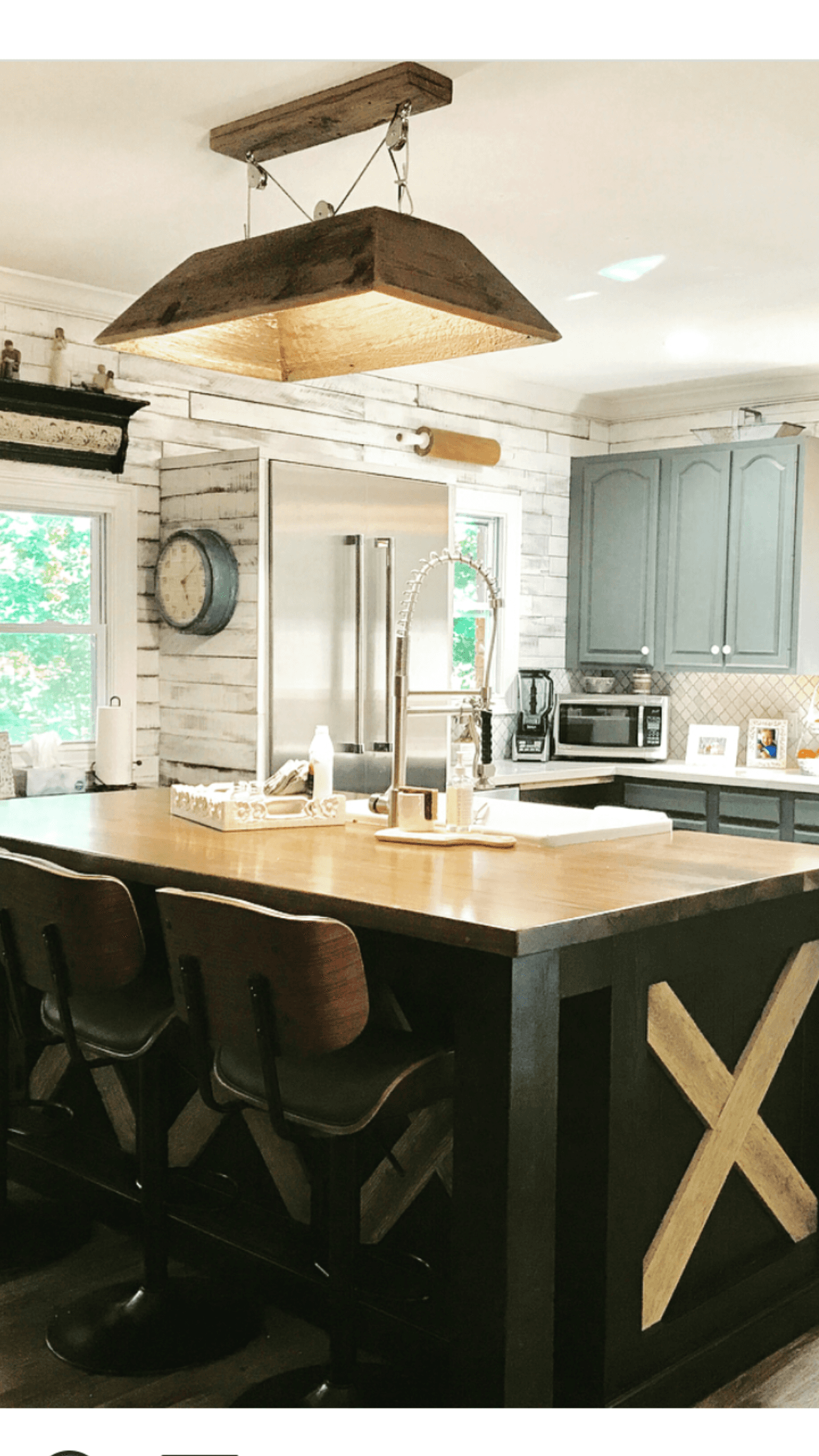 reclaimed wood island