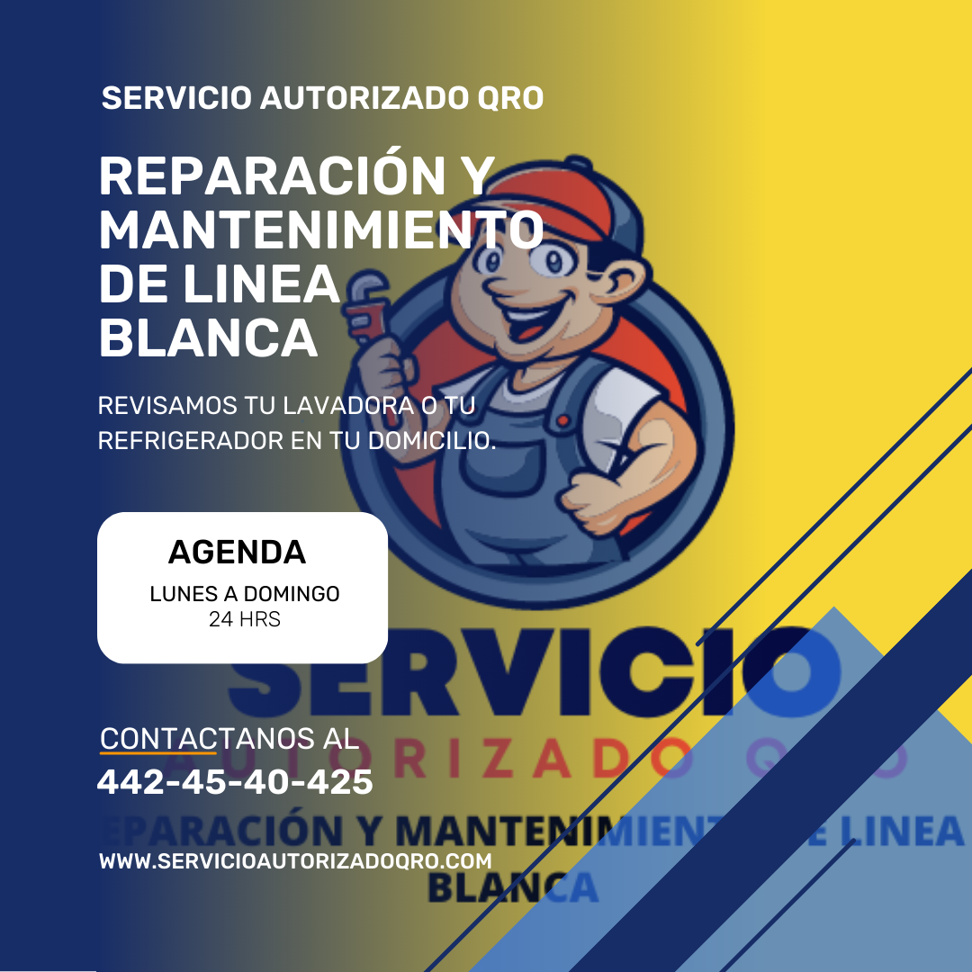 A cartoon of a man holding a wrench for servicio authorizado oro