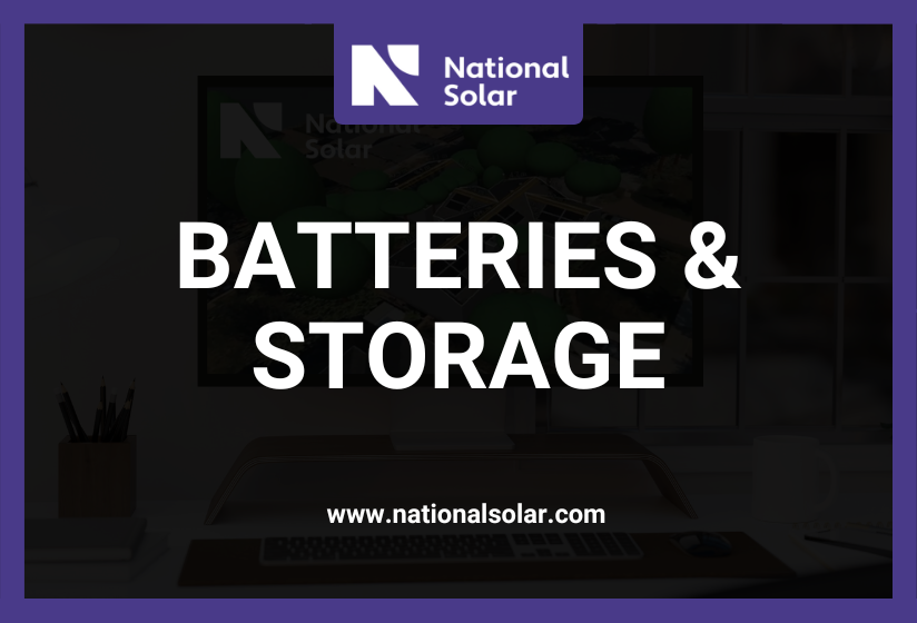 A national solar advertisement for batteries and storage
