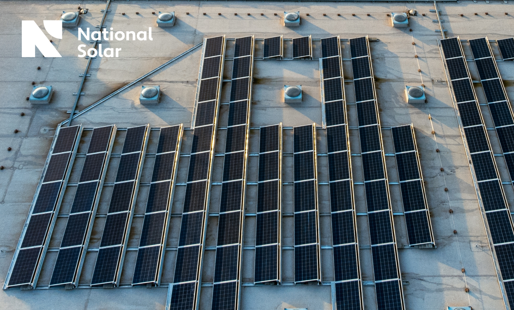 An aerial view of a national solar roof