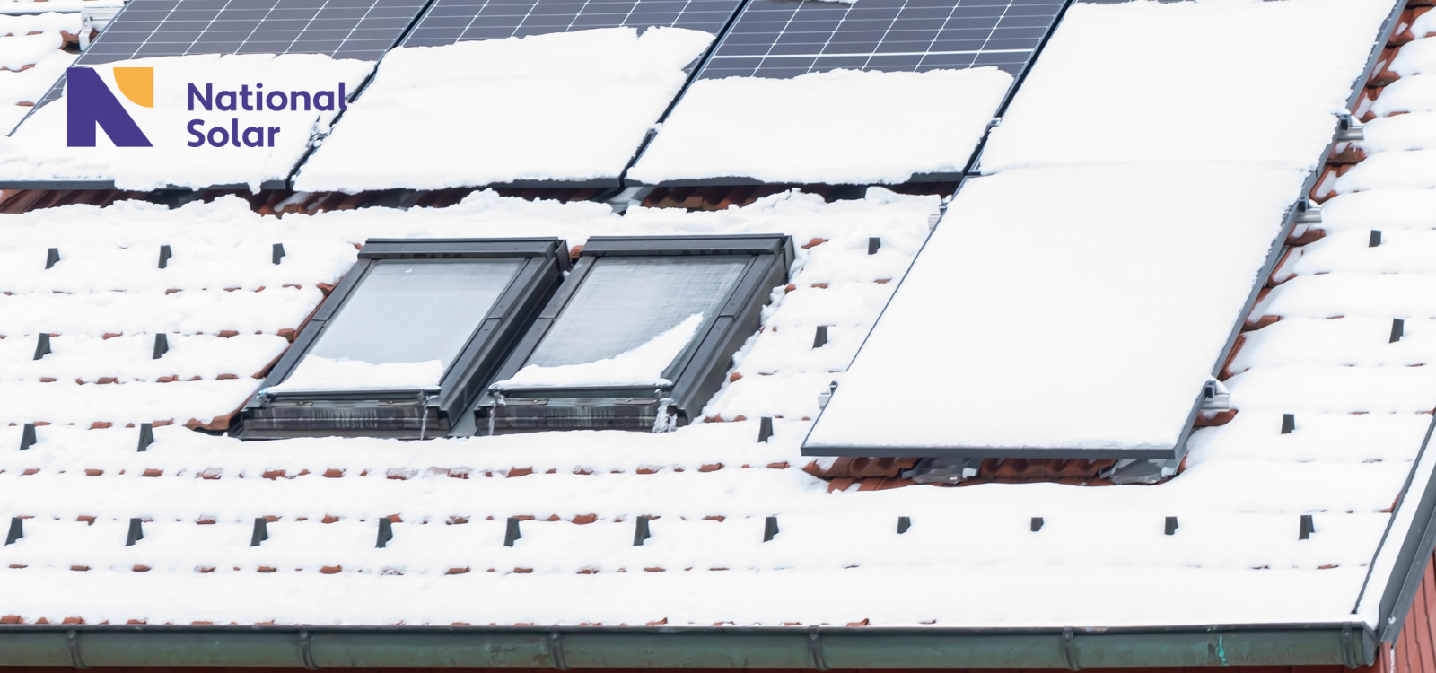 A roof with a national solar logo on it