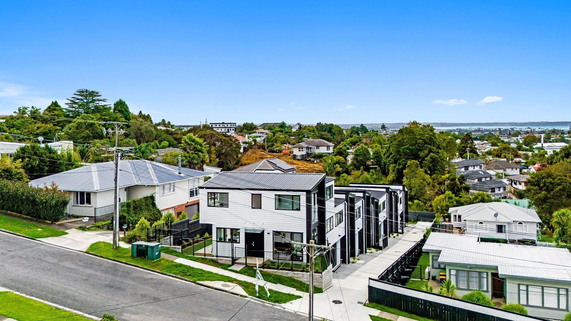 Residential area with modern townhouse development