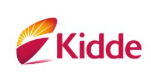 A red and yellow logo for kidde with a sun in the background.