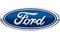 A blue and silver ford logo on a white background.