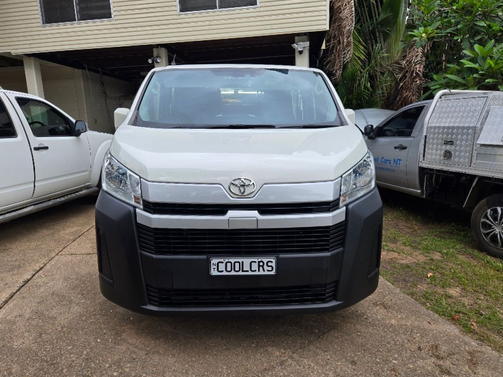 White Toyota van with 