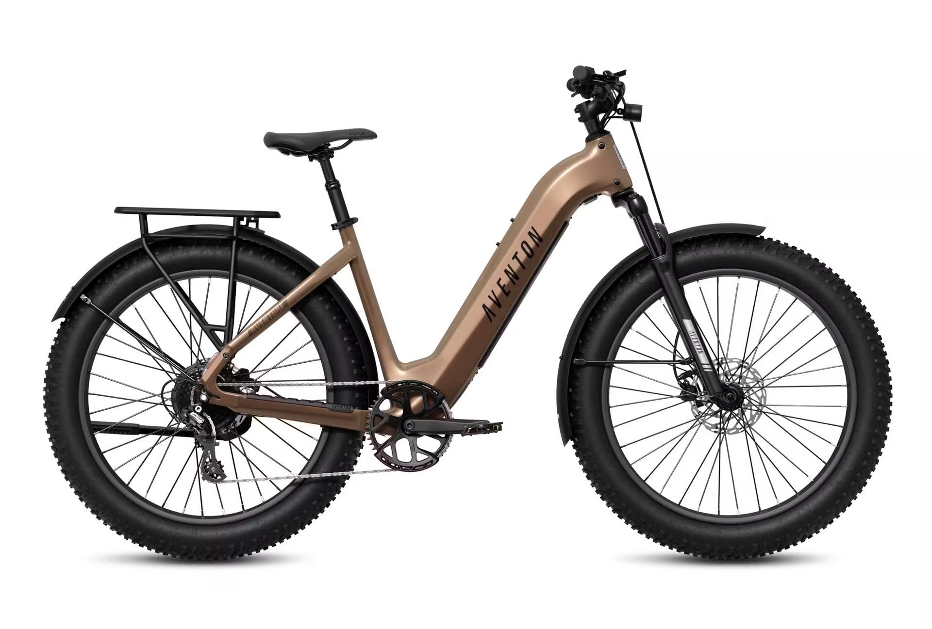 A blue and black bicycle with a smart features sticker on it