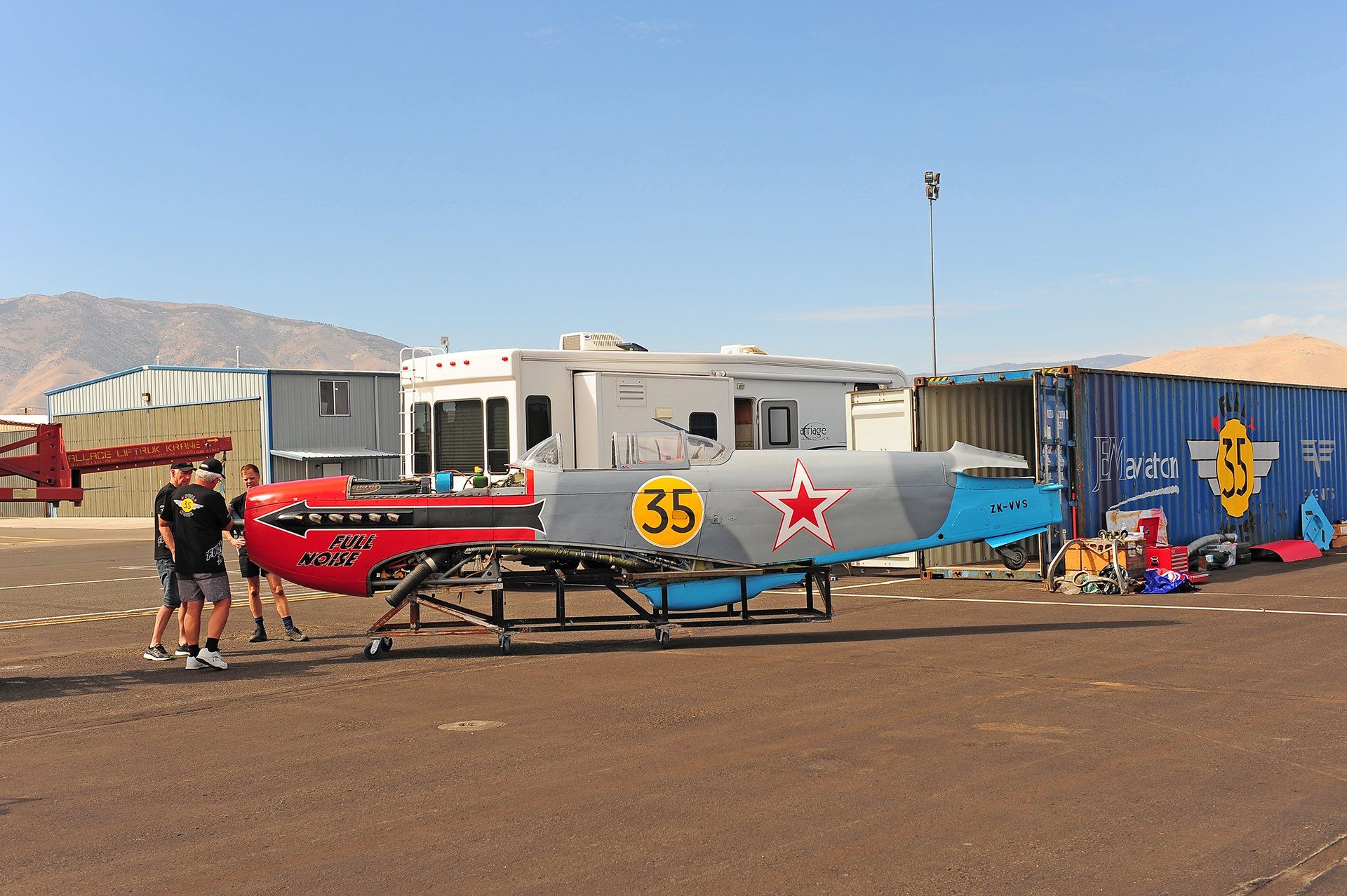 Full Noise Yak 3 fighter plane in transit from Fighter Flights in Marlborough, New Zealand