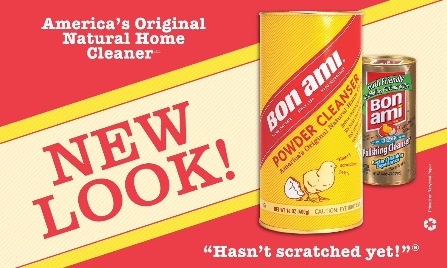 A can of bon ami powder cleanser has a new look