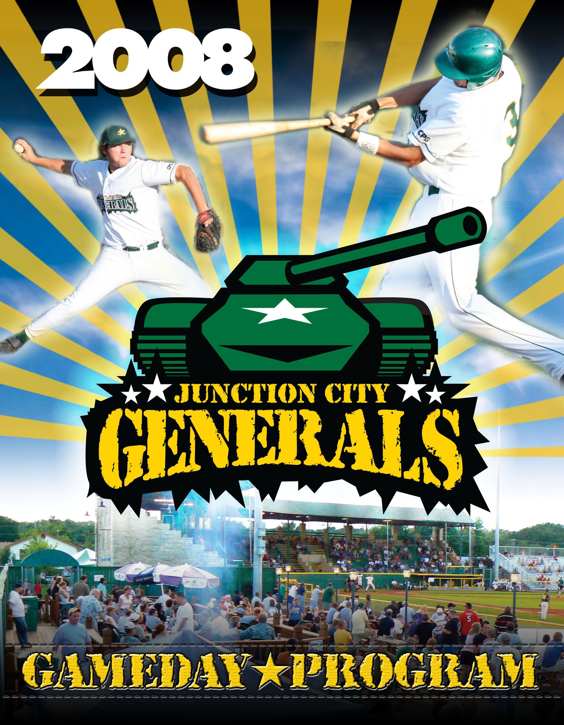A poster for the 2008 junction city generals gameday program