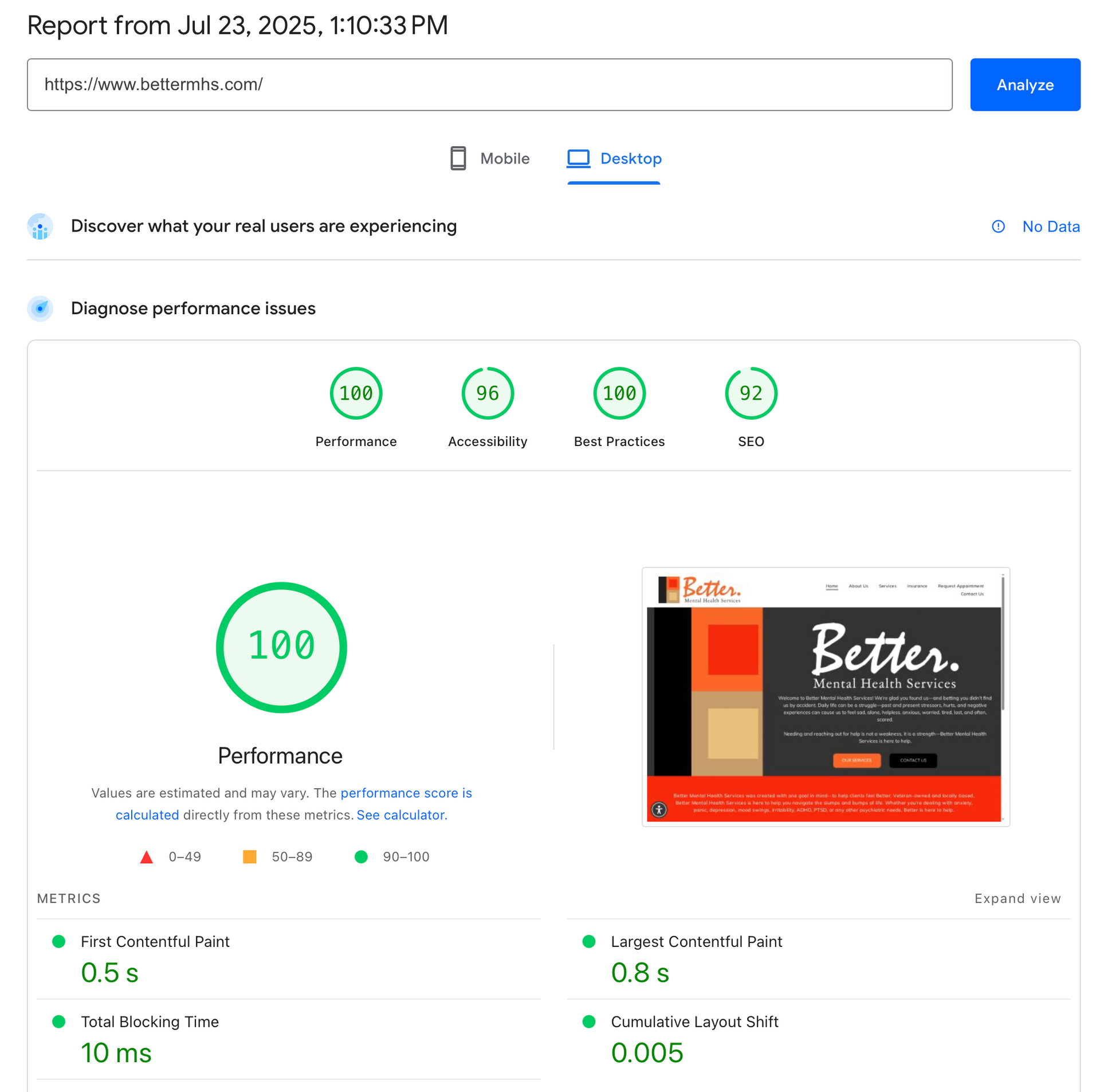 A screenshot of a website that says better