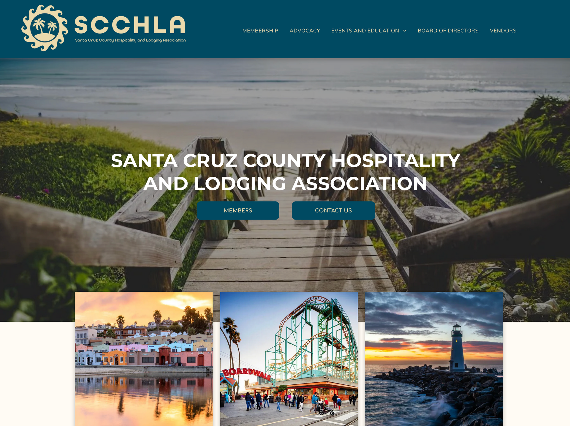 A website for the santa cruz county hospitality and lodging association