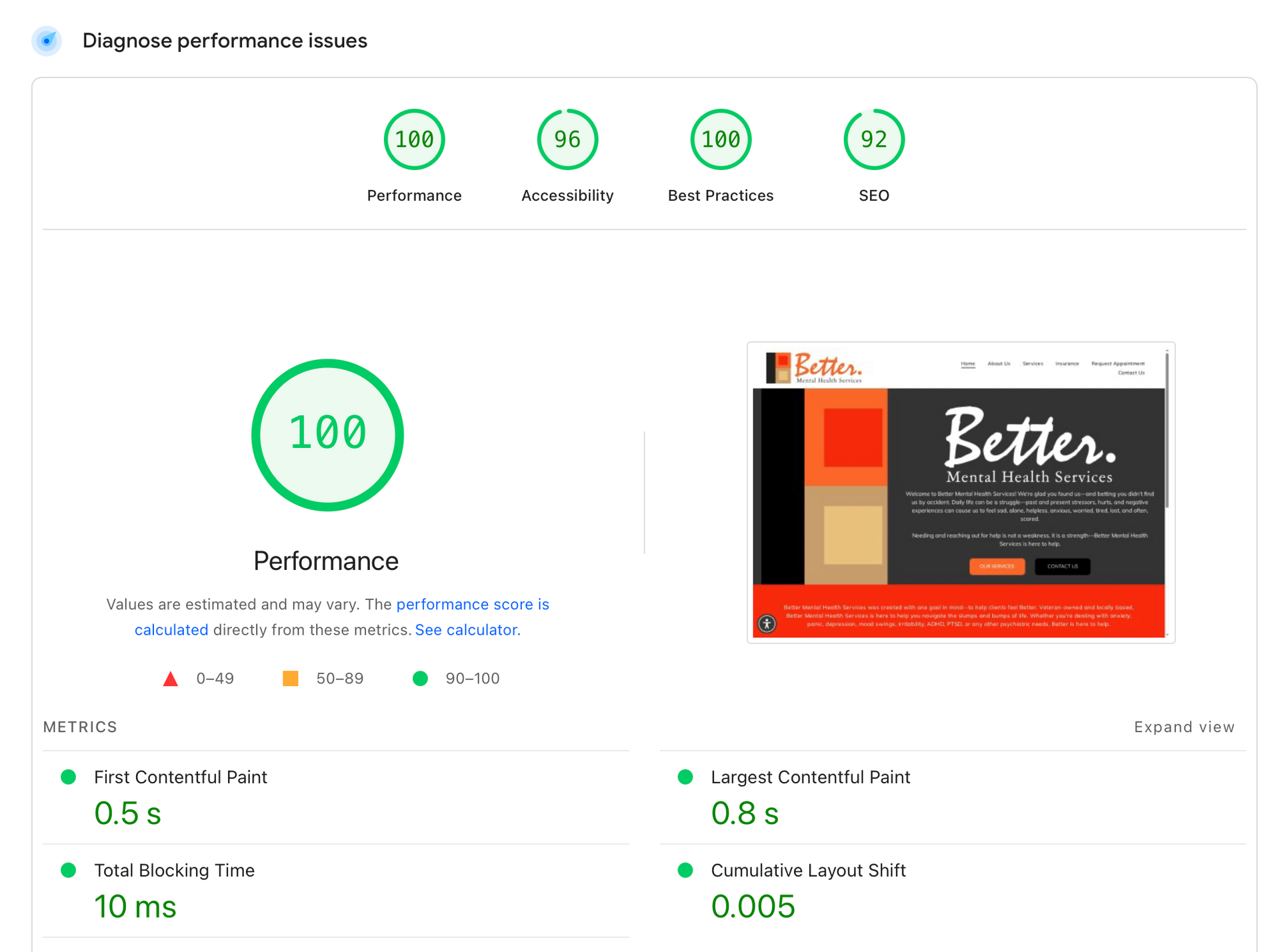 A screenshot of a website that says better