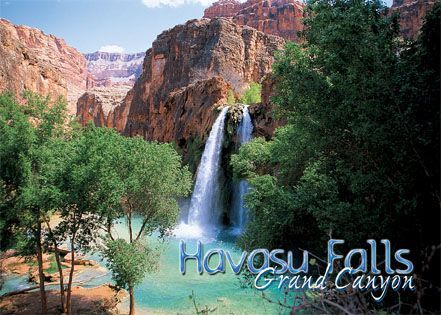 A picture of havasu falls in grand canyon