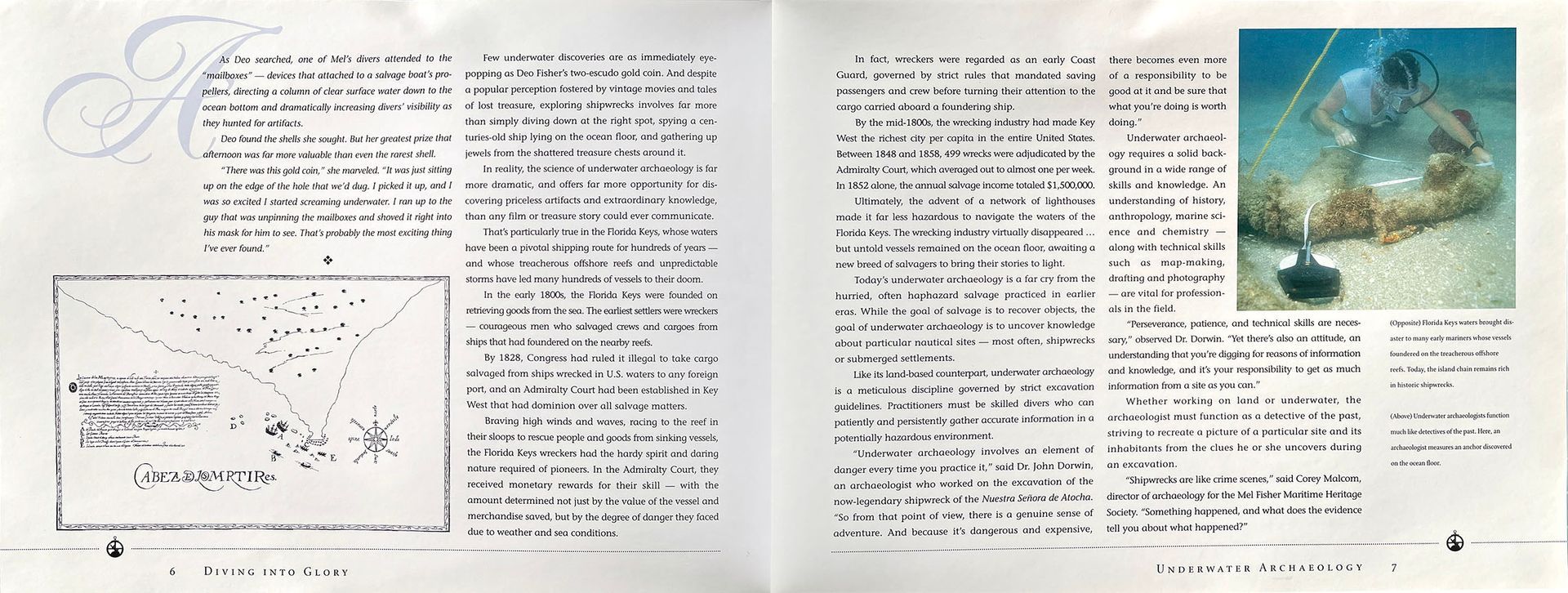 A piece of paper with a picture of a scuba diver on it