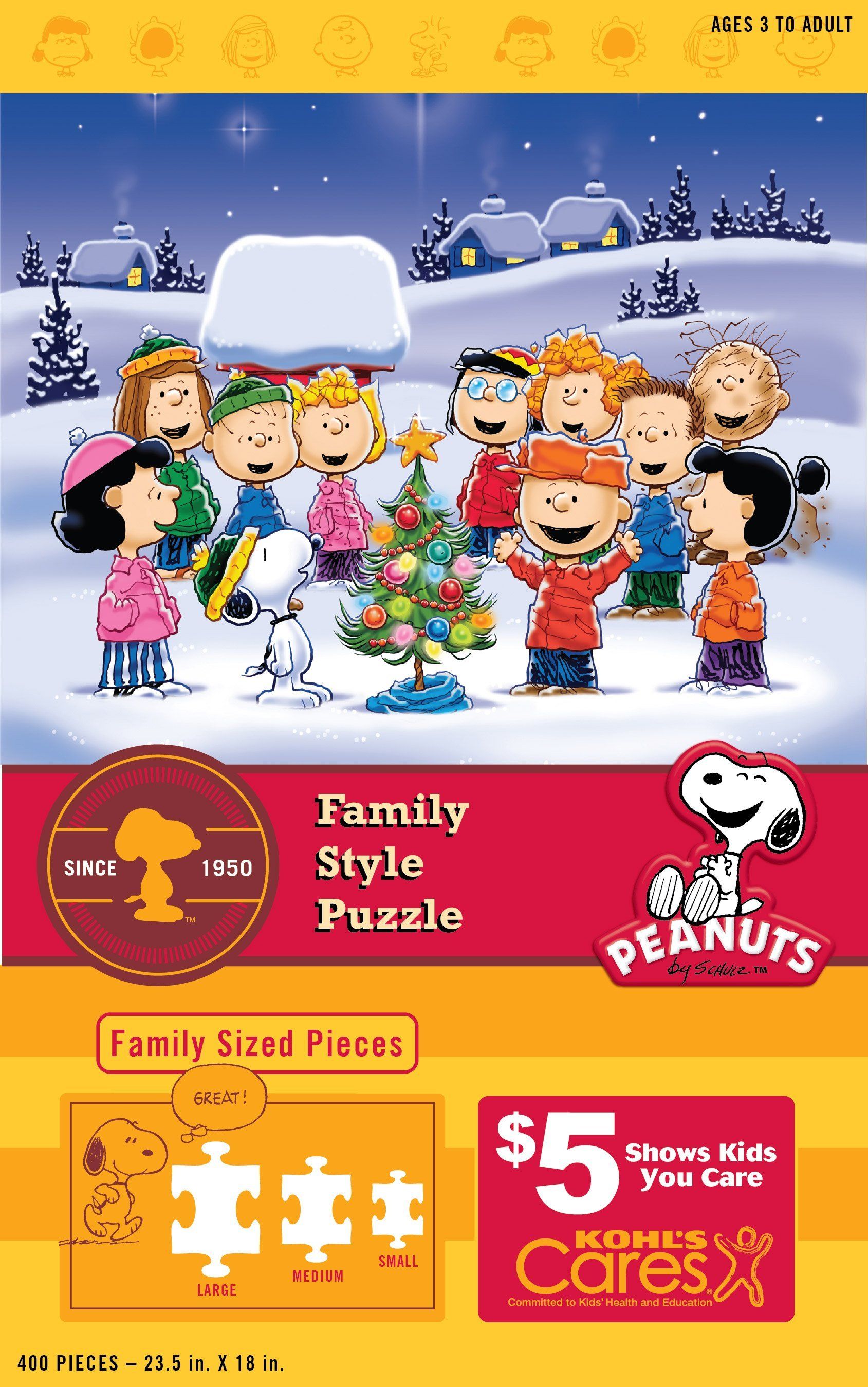 A peanuts family style puzzle is being sold for $ 5